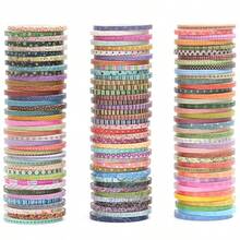 Washi Tape Pack 120 Rolls Basic Patterns Decorative Slim Geometric Elegance Masking Tapes Arts, Crafts, Journals, Planners, Scrapbook, Wrapping - Multicolor - View 1