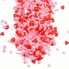 20克/0.7盎司混合心形聚合物粘土片，XOXO环氧树脂装饰品，无香型，适用于DIY手工、美甲、情人节 - 彩色 - 查看 4