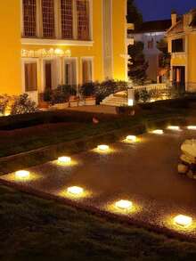 1/2/4个装户外太阳能圣诞灯,暖光花园地灯,户外花园装饰照明,嵌入式地灯路径灯,白/暖光庭院房屋楼梯灯,LED夜灯,多功能户外柱灯,适用于圣诞节、万圣节、开斋节、情人节 - 白色 - 查看 11