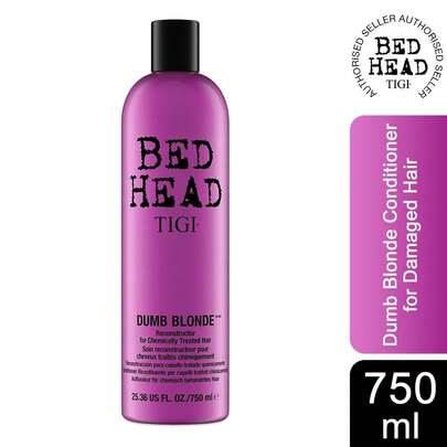 TIGI Bed Head Bed Head By  Dumb Blonde Conditioner 750ml - Repair Damaged Blonde Hair, Hydrates, Strengthens & Smooths, Protects Hair Colour, Adds Shine & Manageability, Ideal For Chemically Treated Or Highlighted Hair