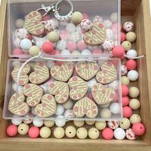 29pcs Valentine's Day Series Mixed Silicone Beads Decorative Beads DIY Handmade Bag Chain, Phone Chain, Bracelet, Necklace, Keychain, Jewelry Beads - Multicolor - View 8