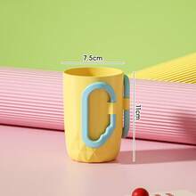 1个多巴胺色牙杯，创意手柄 - 加厚防溅浴室杯，适合成人，可爱旅行牙刷收纳盒。可爱多巴胺色牙杯 - 加厚防溅浴室杯，创意手柄，适合家庭和旅行使用，可爱牙刷收纳盒。多巴胺色牙杯套装（4款） - 加厚防溅浴室杯，创意手柄，适合成人，可爱牙刷收纳盒。 - 彩色 - 查看 5