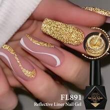 FOUR LILY 10ml 反光线条指甲油二合一超细刷法式美甲条纹设计凝胶指甲油 - 彩色 - 查看 4