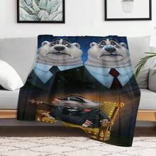 1 Piece Disney &Lt; Zootopia &Gt;   Flannel Blanket - Soft And Warm All-Season Cartoon Pattern, Judy Hopps And Nick Wilde Modern Style, Suitable For Bed, Sofa, Office, Camping, Travel, Ideal Gift For Christmas And Halloween, Disney Blanket - Phong cách - Xem 4