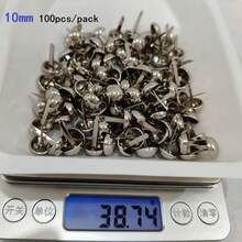 50/100个金属半球形圆形双脚铆钉，用于DIY手工制作皮革工艺包袋手提包底部保护