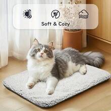 1pc Self-Heating Pet Pad, Comfortable Dog/Cat Cage Mat, Warm Cushion For Indoor/Outdoor Use, Thermal Insulation Pet Bed Mat - Light Grey - View 3