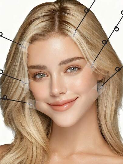 64pcs Reusable Invisible Face Lift Tape Set, Odorless, Includes 60/40/20 Pieces Invisible Face Tapes & 4 Adjustable Elastic Bands For Neck, Chin, Double Chin - Face Lifting, Suitable For Beauty And Makeup