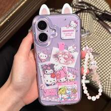 SANRIO Cute Melody Kitty Friends Manga Style Sweet Cute Smartphone Case For 17 16 15 14 13 12 11 Pro Max Plus Y2K Compatible Cover - 唯一情況 - 查看 7
