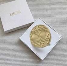Christian Dior Hộp quà tặng gương trang điểm nhỏ gấp gọn màu vàng, gương trang điểm di động, quà Giáng sinh, quà sinh nhật. - Vàng - Xem 1