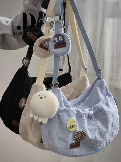 Borsa a spalla stile giapponese, borsa a tracolla oversize e morbida, zaino alla moda per uso quotidiano, scuola, pendolarismo, regalo per autunno/inverno, compleanno, università, Natale