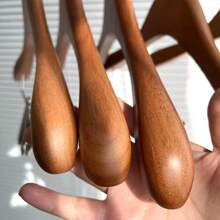 2pcs Wide Shoulder Wooden Hangers, Polished Surface, Extra Large 17.72 Inch Wooden Hangers Suitable For Jackets And Coats - Maple - View 6