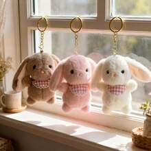 PlushFable 13cm/5.12in  Bunny Keychain Plush Christmas Stocking Stuffer Soft Keyring Toy For Girls Anxiety Relief Cute Bag Charm Gift,Valentine's Day,Stuffed Animal,Toys - Trắng - (1 cái) bao gồm một móc khóa - Xem 9