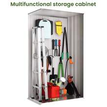 Flamaker Outdoor Storage Metal Vertical Storage Shed - Lockable, Weatherproof Storage For Garden Tools & Pool Supplies, 22 Cuft - 22 Cuft - 查看 6