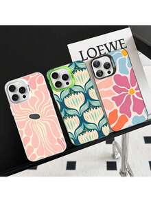 Étui de téléphone avec motif floral abstrait compatible avec les modèles 16, 15, 14, 13, 12, 11 Pro Max, X, XR, XS Max, 8, 7 Plus. Coque arrière mate et antichoc. Étui compatible avec les modèles 17 Pro, 17 Pro Max, 17. - z9 - Voir 6