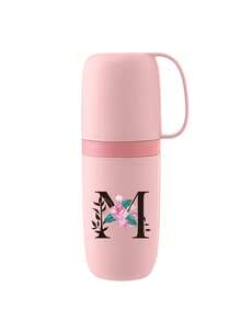 1pc Portable Travel Toothbrush Cup, Floral Alphabet A-Z Print, Floral Pattern, With Toothbrush Holder Cover, Detachable Cup, Travel Wash Cup, Portable Travel Beauty Cup, Alphabet Series Printed Dust-Proof Storage Box, Outdoor Toothbrush Storage Box, Suitable For Travel, Camping, Business Trip, School, Outdoor Activities, Holiday Gifts, Birthday Gifts (Pink) - Multicolor - View 14