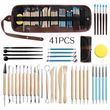 Ceramic Art Tool Set, DIY Handmade Clay Sculpting Tool Kit, Clay Carving Silicone Dotting Pen, Apron - Clay Tools - View 24