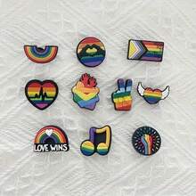 10-Piece Rainbow And Heart Shoe Decorations, Bags And Accessories Set, PVC Material - Pride Festival, New Year, Valentine's Day Gift | DIY Holiday Shoe Decorations | Bright Cartoon Patterns | Pride Moon Decorations, Shoe, Spring Summer Picks, Brides Maid Gifts, Room, Bedroom Decor, Bedroom Decor, Beach, Travel, For Men, For Women, Vacation, Women's Day, Travel Essentials, Wedding Favors, Y2k, Bedroom, Car Accessories Women, Kitchen Decor - Multicolor - View 7