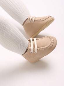 6-12个月男婴休闲柔软防滑系带运动鞋，秋/春季款 - 杏色 - 查看 9