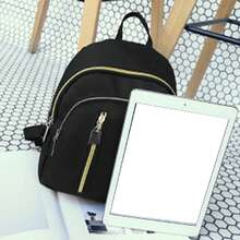 Black Backpack - Waterproof Nylon Backpack For Women - Versatile And Personalized Small Backpack - Black - View 4