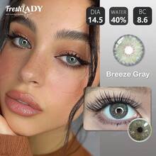 FRESH LADY Freshlady 14.50mm彩色隐形眼镜，2片装，年抛型，含水量40%，棕色/蓝色/灰色，柔软舒适，适合日常佩戴和派对妆容。 - 0 - 查看 10