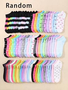 10/20/30双装随机高弹力女士船袜，适合日常穿着，四季皆宜 - 彩色 - 查看 9