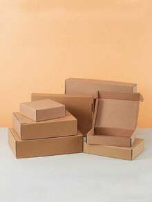 3pcs Brown Cardboard Boxes, Multiple Sizes Available, 3-Ply Corrugated Paper Boxes, Shipping Boxes, Postal Boxes, Suitable For Product Packaging And Mailing/Shipping For Personal And Small Businesses - Khaki - View 12