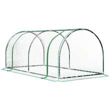 Outsunny Greenhouse With Door, Cold Frame, Plant Greenhouse, Plant Propagation, Steel, Plastic, 200 X 100 X 80 Cm, Green - Dark Green - View 4