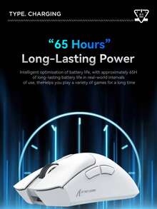 FREEWOLF Attack Shark X11 59克超轻无线游戏鼠标，带磁吸式RGB充电底座，支持蓝牙/2.4G无线/有线连接，22000 DPI，5个可编程按键，适用于PC/笔记本电脑。圣诞礼物/新年礼物/圣诞装饰品/儿童圣诞礼物/家庭礼物/年末礼物。 - R1 - 查看 8