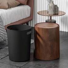 1pc Retro PP Trash Can, Kitchen Garbage Bin, Recycling Bin, Large Capacity Waste Bin For Bedroom, Living Room, Office