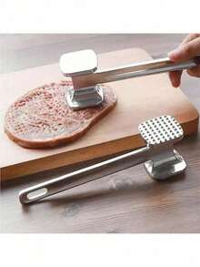 1pc New Dual-Sided Meat Tenderizer, Aluminum Alloy Steak Hammer, Meat Pounder, Pork Chop Meat Mallet, Home Use