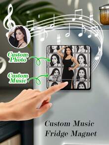 1 chiếc nam châm tủ lạnh album nhạc tùy chỉnh, nam châm tủ lạnh trình phát nhạc cá nhân hóa hiển thị ảnh bài hát và bìa album, quà tặng phù dâu - Phong cách AI - Xem 14