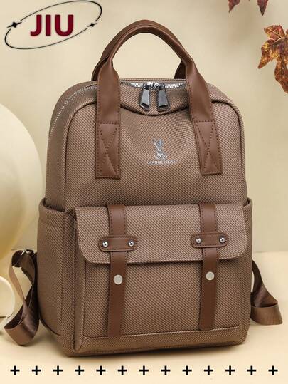 Anti-Theft Retro Pu Soft Leather Backpack Women Purse, Multi-Functional And Stylish Daily Bag, Multi-Pocket Lightweight Travel Bag, Large Capacity Simple School Bag, Convenient Book Bag, Suitable For Students, Nurses, Teachers, Business People, Travel And Vacation, Business Trips, Daily Commuting, Shopping, Office, Dating, Hiking, Training, Work, Birthday Gifts, Holiday Gifts, Mochilas