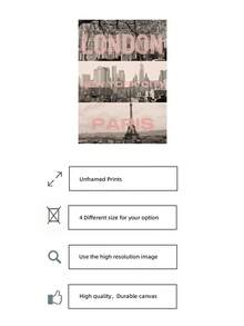 1pc Frameless London New York Paris Pink Cityscape Art Print Vintage Travel Poster Girly Wall Decor Fashion Aesthetic Canvas For Bedroom Dorm Living Room Office Party Decoration Best Gift Choice, Birthday Gift, Funkyposters - Multicolor - View 5