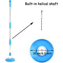 49inch Blue Spin Mop Pole Handle Replacement 360 Degrees Rotating Telescopic Replacement Handle For 6.3inch Mop Head Household Cleaning Tool Accessories Hand Push Sweepers For Cleaning Home Office - 藍色 - 查看 2