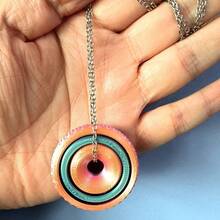 3D Printed Rotating Ball | Mini Top Spinner Pendant, Hole In Middle, Plastic Material