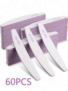 50Pcs Straight Nail Files 100/180 Grit Wood …Sandpaper Sanding File Grit Double Side Of Polishing Files For Natural Nail - Light Grey - View 12