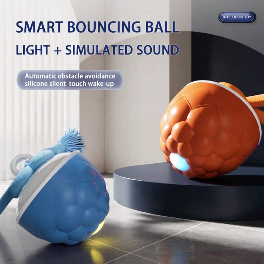 Interactive Dog Toy, Touch Sensing Moving Dog Ball, Automatic Rolling Ball Toy (Suitable For Puppies/Medium Dogs), Sound-Emitting Rolling Fun Ball, Durable Chew Toy, USB Rechargeable, Indoor Pet Rolling Game, Suitable For Small/Medium Dogs, Relieve Boredom And Stimulate Chewing Interest