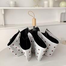 Minimalist Polka Dot Pattern Black Coating UV Protection Portable Folding Umbrella, Suitable For Outdoor Travel And Photography, Spring Summer Picks, Brides Maid Gifts, Room, Bedroom Decor, Bedroom Decor, Beach, Travel, For Men, For Women, Vacation, Women's Day, Travel Essentials, Wedding Favors, Y2k, Bedroom, Car Accessories Women, Kitchen Decor,Cute Stuff - Multicolor - View 11