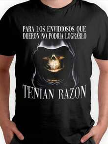 Camiseta negra de calavera para hombre, dedicada a quienes son envidiosos pero tienen buen ojo. Casual y versátil, 100 % algodón, camiseta de una sola pieza con estampado digital, ropa deportiva de moda para hombre, ideal para el día a día y ocasiones especiales, ropa de aniversario, prêt-à-porter casual para hombre en talla estándar. - Negro - Ver 1