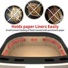 3pcs Air Fryer Magnetic Silicone Clips - Heat Resistant Up To 464°F (240°C), Non-Scratch Baking Paper Liner, Universal Fit For All Air Fryer Basket Edges, Easy To Clean Air Fryer Accessories - Multicolor - View 3