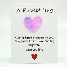 1 pieza, Una pequeña tarjeta de poema de abrazo de bolsillo, regalo de aislamiento, ficha de abrazo, regalo de pensar en ti con decoración de resina linda con tarjeta de felicitación alentadora, regalo especial de cumpleaños, boda, fiesta de San Valentín, decoración del hogar, decoración de la habitación, cosas baratas, regalos de Pascua, etiquetas de Navidad, etiquetas de San Valentín - Multicolor - Ver 5