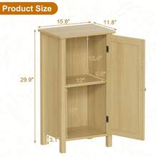 Mesa de noche de granja, Mesa de comedor de 16 pulgadas con cajón para el dormitorio, Mesa de extremo de madera moderna Boho, Mesa de acento de almacenamiento con piernas resistentes para la sala de estar, Habitación - Marrón - Ver 2