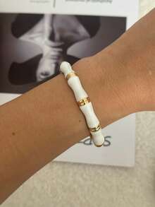 1 Stück Retro Mehrfarbiges Federn Design Metall Armreif, geeignet für den täglichen Arbeitsweg von Frauen, Treffen mit Freunden, romantische Feste, Straßenfotografie, Modeschauen (Die Textur und Farbe des Armbands können vom tatsächlichen Produkt abweichen) - Verschiedenfarbig - Übersicht 11