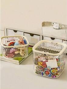 1pc Large Capacity Laundry Detergent Storage Container, Plastic Storage Box For Storing Laundry Pods And Liquid, With Press-Down Lid, Household Storage Bin