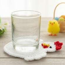 Posavasos de pollo de ganchillo, posavasos con temática animal, protectores de mesa de Pascua para bebidas, tazas y jarros. - Blanco - Ver 4