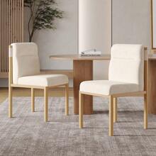 Dining Chairs - Beige + Sherpa - View 2