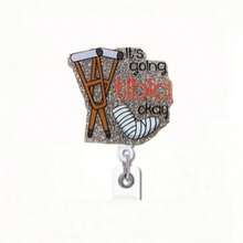 1pc Medical Themed Rotating Acrylic Retractable Clip - Funny Nurse Doctor ID Card Lanyard, Nurse Medical Student Badge Reel, Office Employee Easy Clip