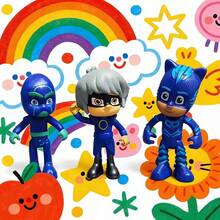 6pcs/3pcs/1pc PJ Masks Super Moon Adventure Collectible Figurines, 1 Set, Cake Toppers And Gifts - Multicolor - View 4