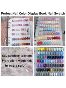 Nail Art Display Book, A5 Size, Nail Tips Design Album With 6 Inner Pages - Manicure Sample Showcase Binder For Press-On Nails, Salon Nail Art Storage & Style Presentation - Clear - View 10