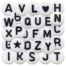 126 Pcs Alphabet Letter Stickers, Self Adhesive Round Letter Labels Decal For Scrapbooking Crafting DIY Crafts Journal Notebook, Sign, Notebook, Collage Album - Black and White - View 1